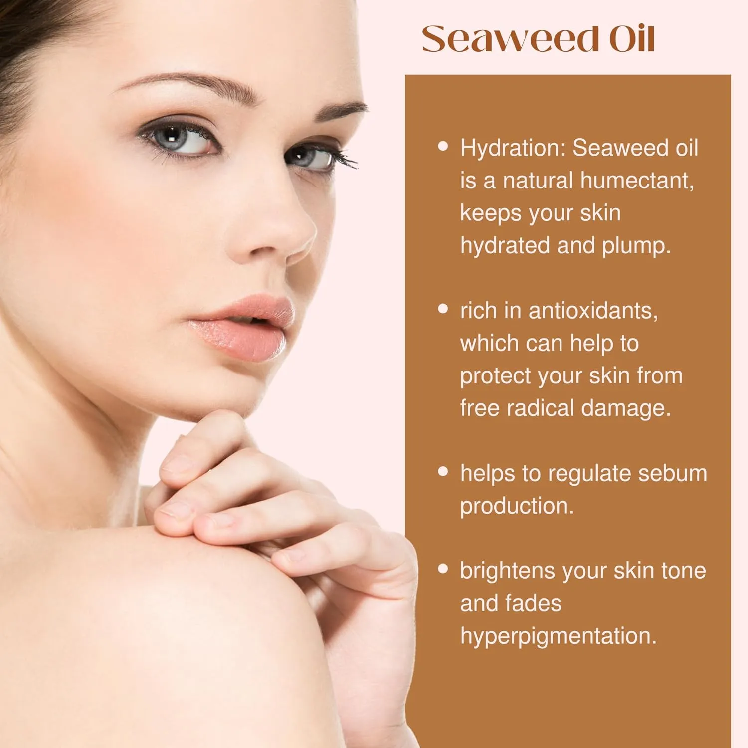 Seaweed Body Oil 8 oz. Nourishing Sea Moss Oil Fast Absorbing Firming Anti-Aging Non-Greasy Oil Day and Night Massage Kelp Moisturizer for Dry Dull, Sagging Skin, Face, Hair, Foot, Hands (Lavender)