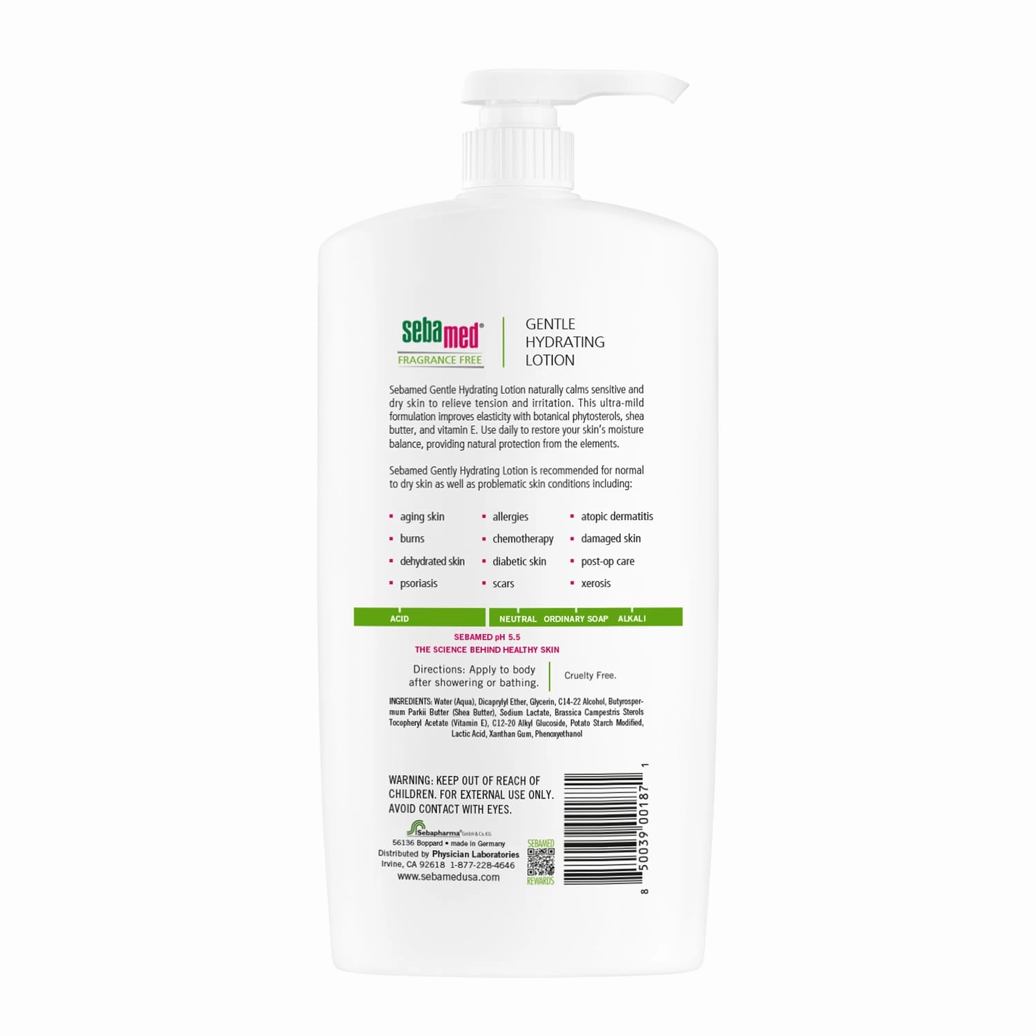 SEBAMED Fragrance-Free Gentle Hydrating Lotion Ultra Mild Dermatologist Recommended Moisturizer for Normal To Dry Sensitive Skin 33.8 Fluid Ounces (1 Liter)