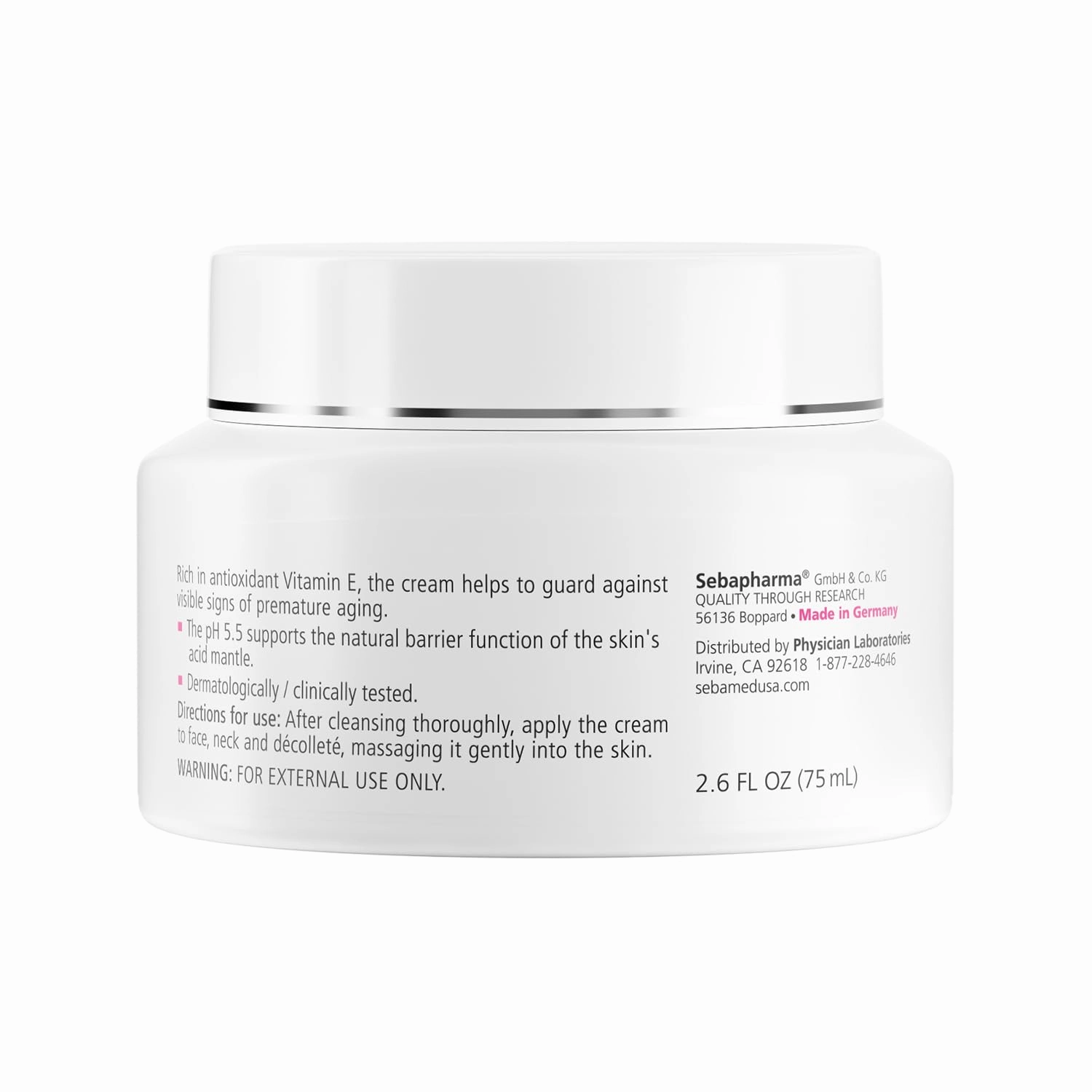 SEBAMED Moisturizing Face Cream for Sensitive Skin Antioxidant pH 5.5 Vitamin E Hypoallergenic 2.6 Fluid Ounces (75mL) Ultra Hydrating Dermatologist Recommended Moisturizer (Pack of 4)