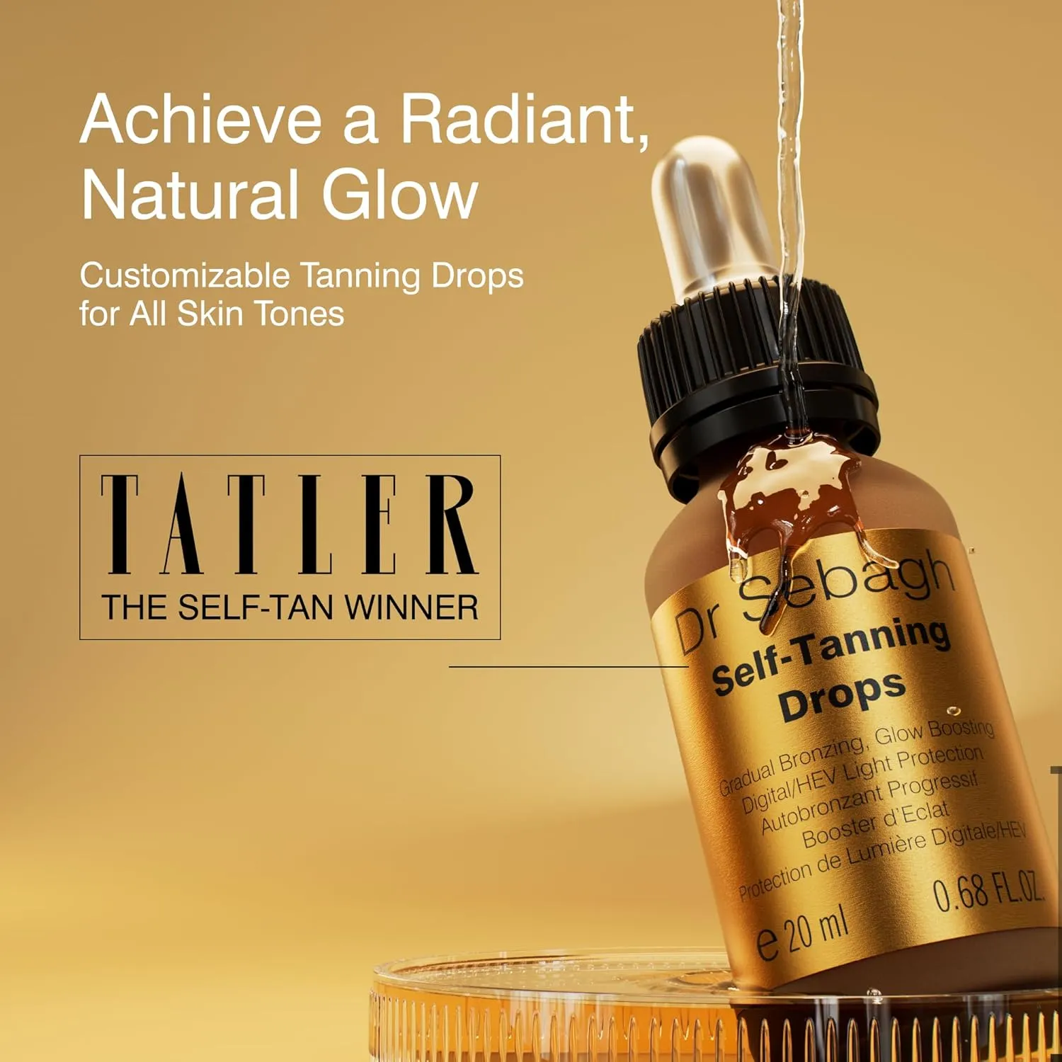 Self-Tanning Drops - 20 ml | Streak-Free & Scent-Free | Enjoy Sun-Free Golden Radiance In Just A Few Hours | Mix with Moisturizer for Easy Application | Create Gently Bronzed Tan Skin