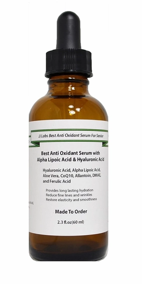 Senior Best Anti Oxidant Serum with ALA & Hyaluronic Acid for Active Senior (2.3oz, Dropper Dispenser)