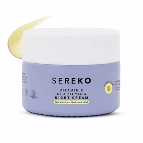 SER-EKO Vitamin C Night Face Cream for Brightening & Glowing Skin | Reduces Dark Spots, Dullness, Uneven Skin, Pigmentation, Winkle & Fine Lines | Oily, Acne Prone to Dry & Combination, 50 ml.