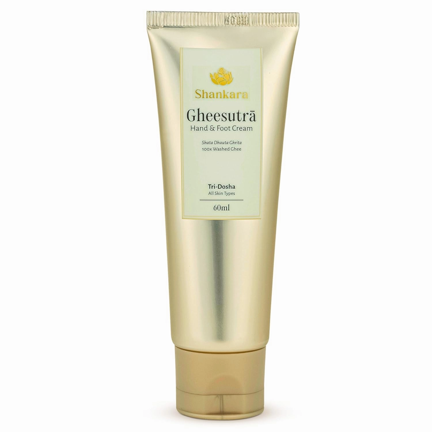 Shankara Gheesutra Hand and Foot Cream with 100X Washed A2 Ghee, Moringa, and Bamboo to Hydrate and Nourish Chapped, Dry Feet and Hands – Ayurvedic Foot Care for All Skin Types