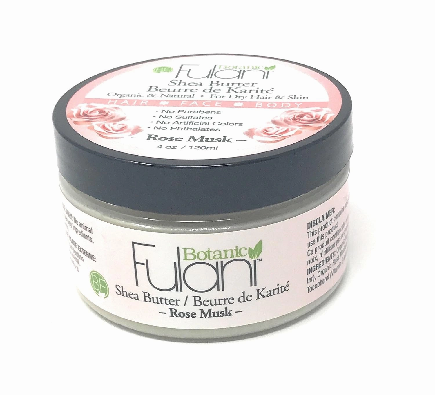 Shea Butter/Beurre De Karité (Rose Musk) 4oz- Multi-Purpose Butter-The World Best Moisturizer and Healing Butter.
