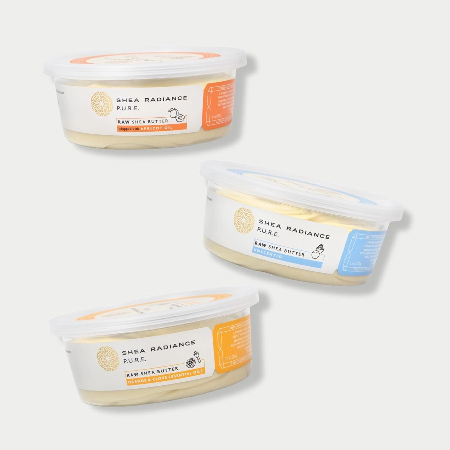 Shea Radiance P.U.R.E Raw Shea Butter | 100% Natural & Unrefined Body Butter | Soothes, Softens, & Increases Collagen | Long Lasting Moisture | Moisturizer for Sensitive Skin | Unscented (7.5 oz)