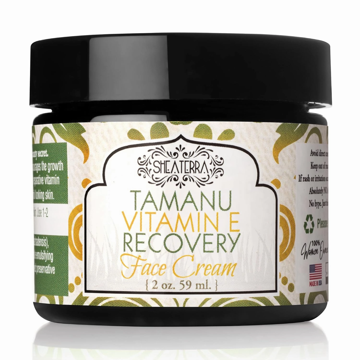 Shea Terra Organics Tamanu E-Repair Face Crème | Daily Moisturizer Spa Treatment | All Skin Types – 2 oz
