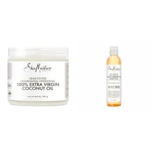 SheaMoisture Body Moisturizer For Dry Skin 100% Extra Virgin Coconut Oil Nourishing Hydration & Daily Hydration Body Oil Virgin Coconut Oil For Dry Skin Paraben Free 8 oz