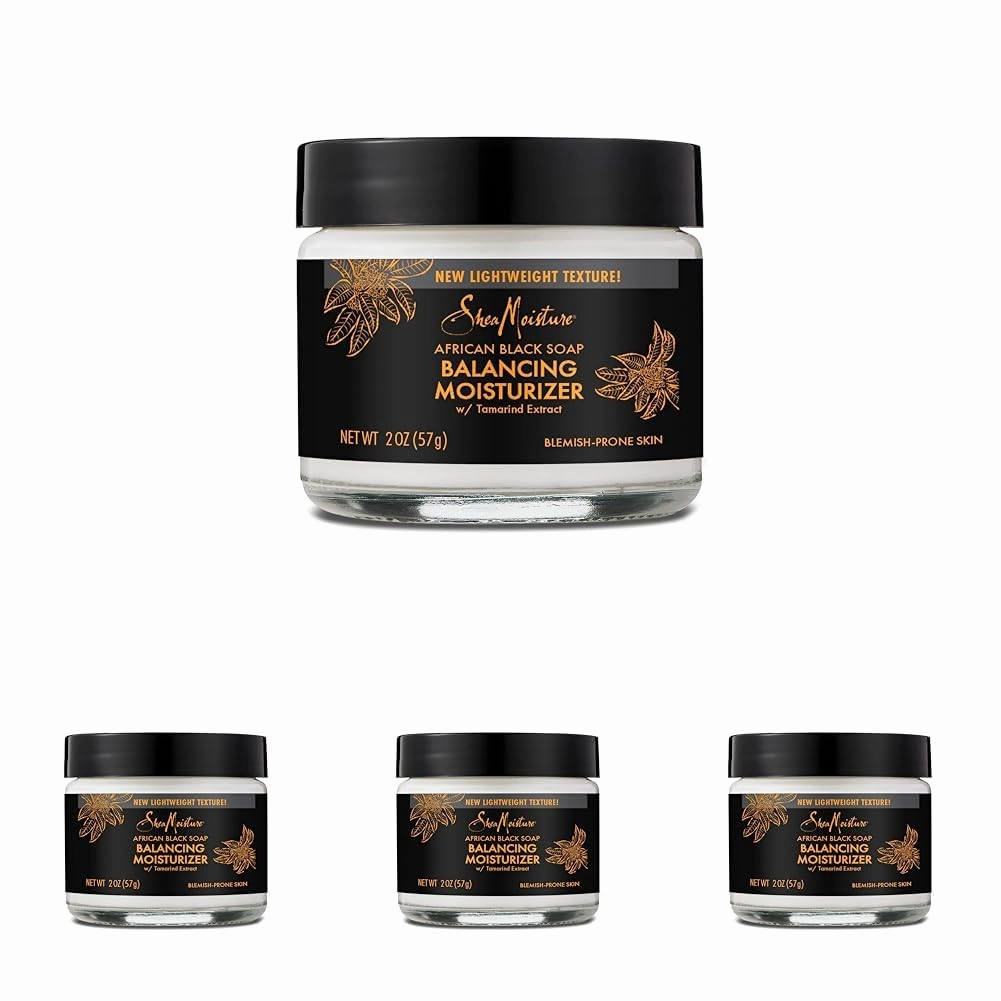 SheaMoisture Balancing Moisturizer for Dry Skin African Black Soap with Shea Butter 2 oz (Pack of 4)
