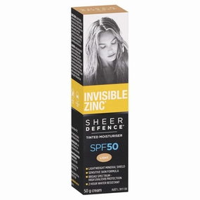 Sheer Defence Tinted Light - Daily Facial Moisturizer With Sun Protection SPF 50 To Prevent The Appearance Of Premature Aging Caused by Harmful UV Rays - 50g