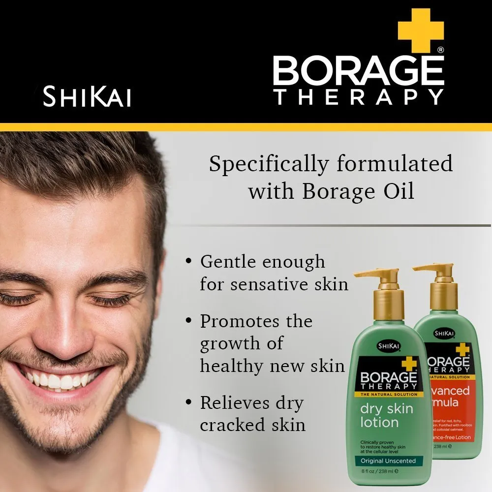 ShiKai Borage Therapy Body Moisturizer Advanced Formula (8 oz) | Fragrance Free | Hydrating Lotion for Dry Hands & Body | With Oatmeal & Shea