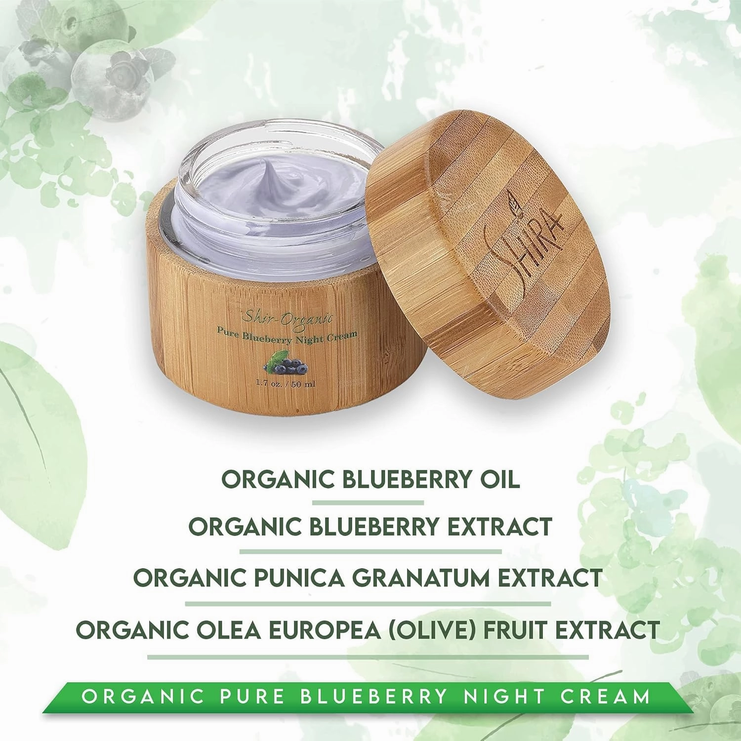 Shir Organic Blueberry Night Cream for Nourished, Wrinkle-Free, Radiant Skin. Moisturizer Face Cream with Anti-Aging Formula keeps Skin Hydrated, Facial Skin Care Product 50ml (Pack of 2)
