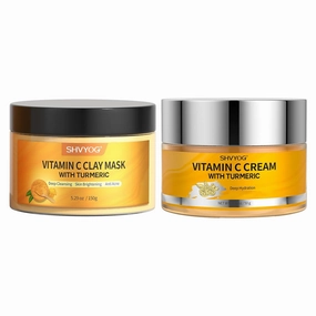SHVYOG Vitamin C Turmeric Face Mask 5.29 Oz Turmeric Vitamin C Face Cream 1.76 Oz
