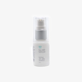Silver Serum (1 oz): Full body anti-aging moisturizer, all-in-one quick dry, zero residue, matte finish - helps tighten, reduce, smooth, repair dry, inflammed, exposed, hot, loose skin