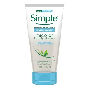 Simple Water Boost Micellar Facial Gel Wash for Sensitive Skin, 5 Ounce (Pack of 3)