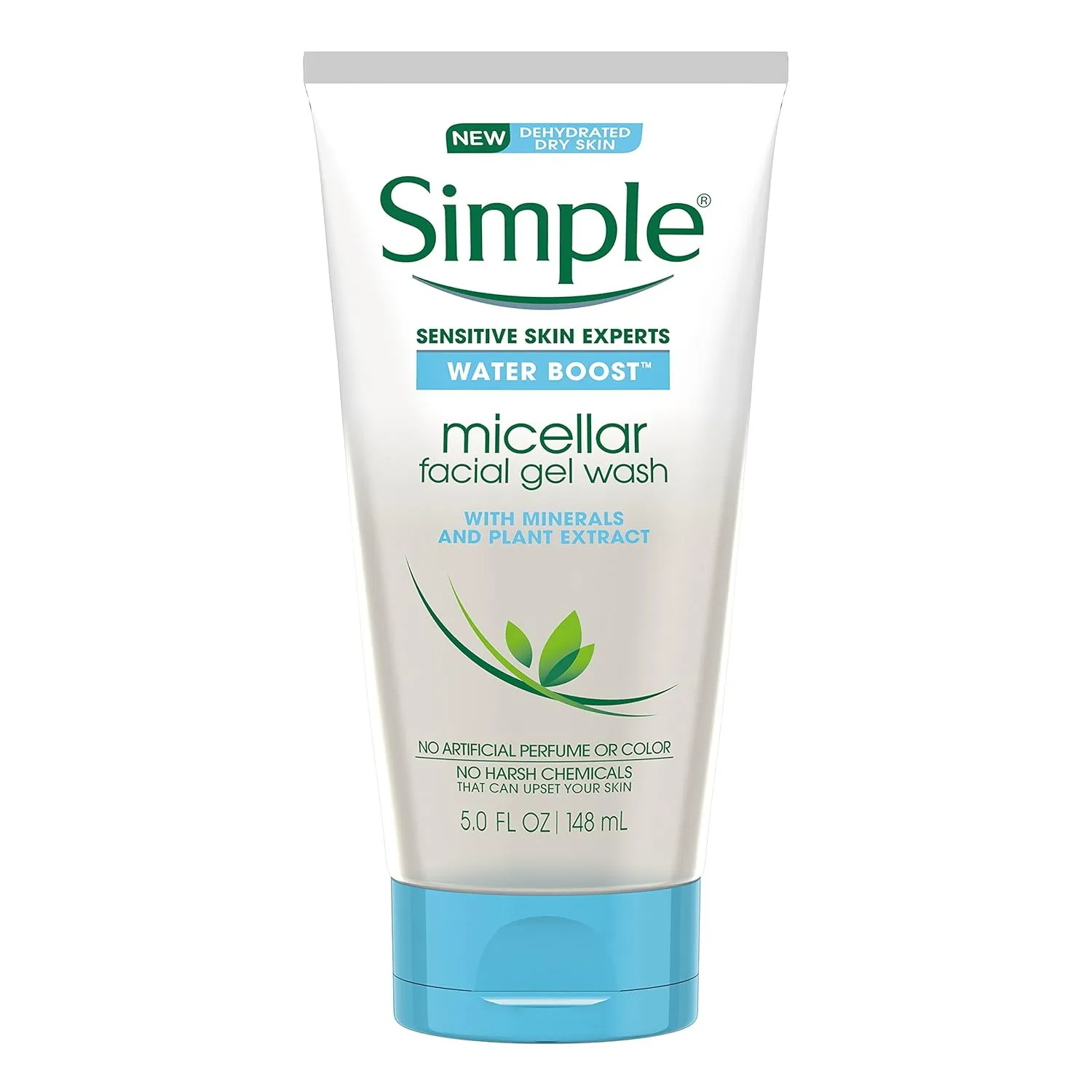 Simple Water Boost Micellar Facial Gel Wash for Sensitive Skin, 5 Ounce (Pack of 3)