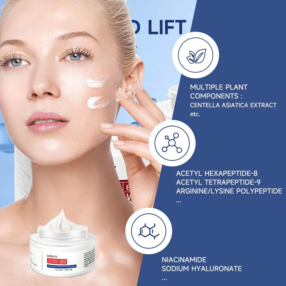 SINPIN aobenz Anti Aging Moisturizer Face Cream for Women & Men - Night Cream for Face & Neck | All Skin Types | Niacinamide   Hyaluronic Acid | Firming, Tightening, Anti Wrinkle, 1.76FL (2PCS)