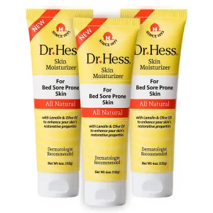Skin Moisturizer for Bed Sore Prone & Dry Skin, All Natural with Lanolin, Olive Oil, Jojoba Oil & Beeswax, Paraben & Sulfate Free, Hydrating Body & Face Cream, 4 oz 3 Pack
