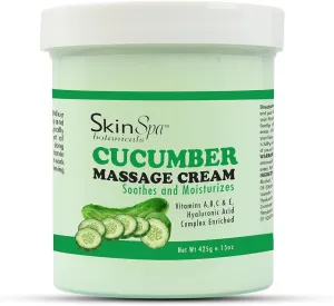 Skin SPA - Massage Cream, Professional Cucumber Moisturizing Cream for Smoothing Skin 15 oz