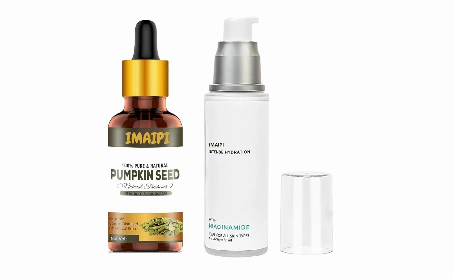 Skin care Set, Pure Pumpkin Seed Oil 10ml and Niacinamide Face Moi.stu.ri.zer 50ml, Oil-Free Face Cream