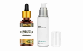 Skin care Set, Pure Pumpkin Seed Oil 10ml and Niacinamide Face Moi.stu.ri.zer 50ml, Oil-Free Face Cream