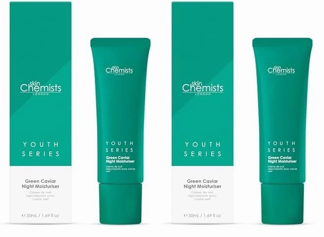 Skin Chemists Green Caviar Night Face Moisturizer | Anti Aging Night Face Cream infused with Green Caviar Extract, Coconut Oil and Essential Vitamins | Face Cream for Age-Defying Skin Resurfacing