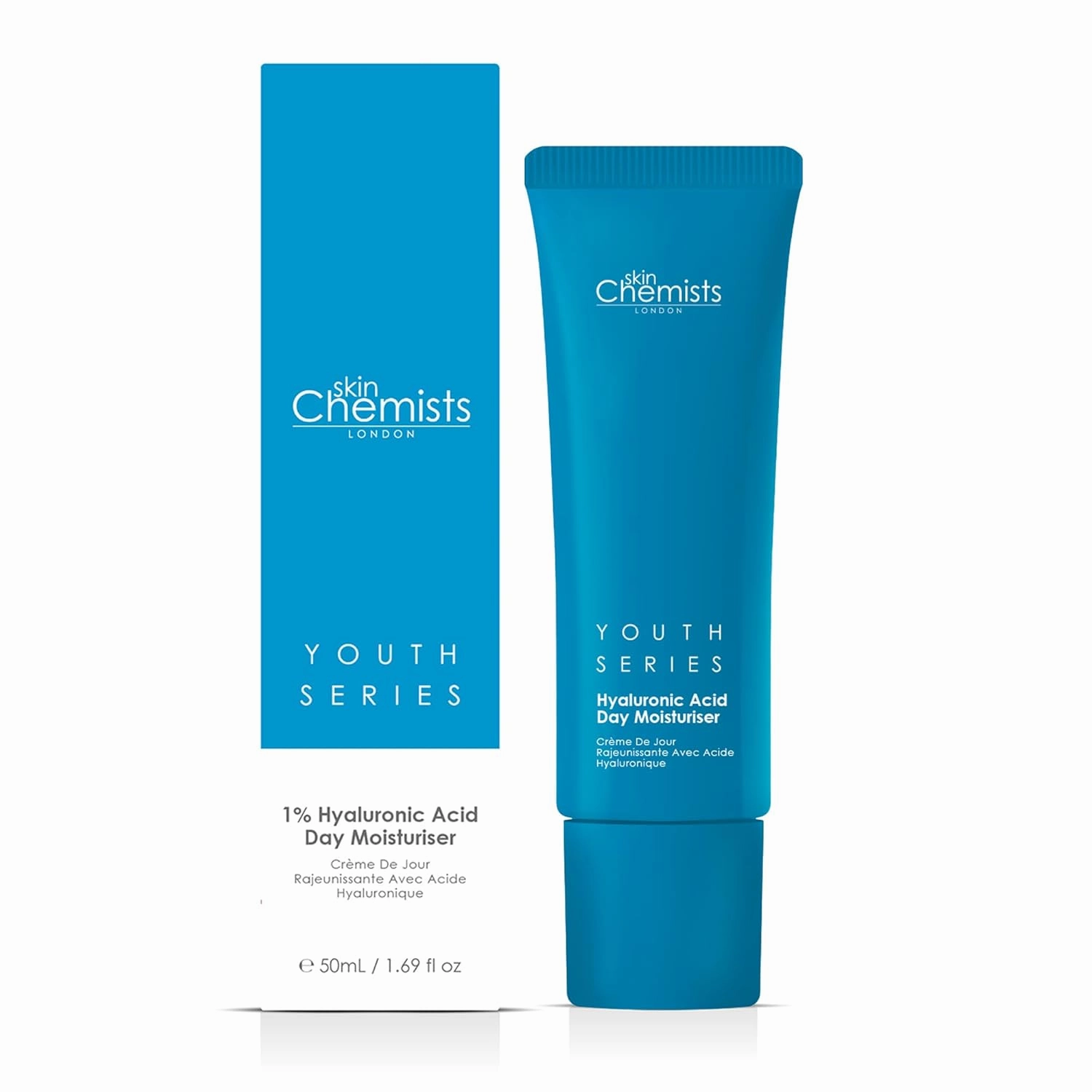 Skin Chemists Hyaluronic Acid Anti Aging Day Cream | Anti Aging Skin care Face Moisturizer with 1% Hyaluronic Acid and Natural Lipids | Moisturizing Formula for a Youthful Glow | 1.69 fl oz