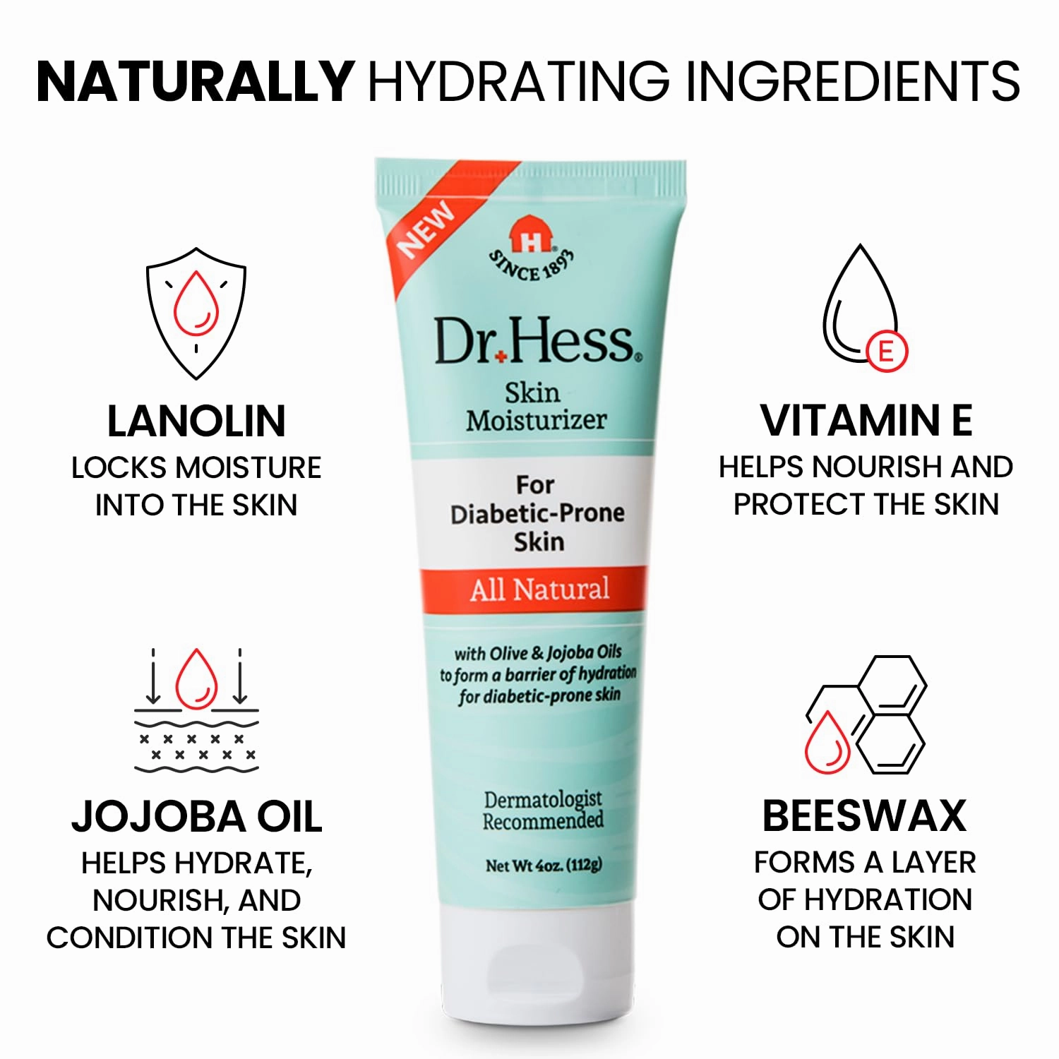 Skin Moisturizer For Diabetic Prone Skin, Diabetic Skin Relief Moisturizing Body Lotion with Lanolin, Beeswax, Jojoba Oil & Olive Oil, Skin Moisturizer for Dry, 4oz - 3 Pack