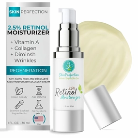 Skin Perfection 2.5% Retinol Anti-Aging Vitamin A Night Moisturizer Cream Renew Firm Lift Tighten and Reduce Fine Lines and Wrinkles 1 oz