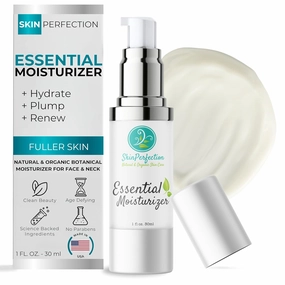 Skin Perfection Essential Moisturizer Made with Organic Ingredients To Hydrate, Minimize Fine Lines, Increase Elasticity, Renew Fullness Clean Beauty for Day 1 Oz
