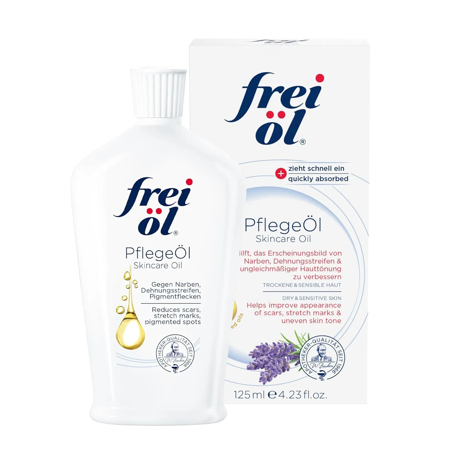 skincare oil – fast absorbing, nourishes skin soft and smooths – excellent as body oil for stretch marks removal and vitamin e oil for scars, microbiome-friendly and vegan, 125 ml / 4.23 Fl Oz