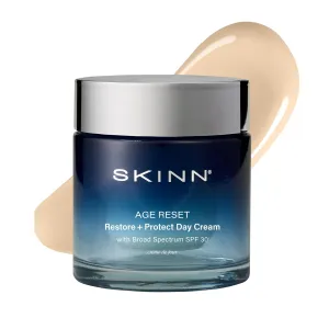 SKINN Age Reset, Anti-Aging Facial Day Cream with SPF 30 - Daily Lightweight Multi-Correction Face Moisturizer Firms, Hydrates & Brightens Skin – with Vitamin C  100% Mineral SPF