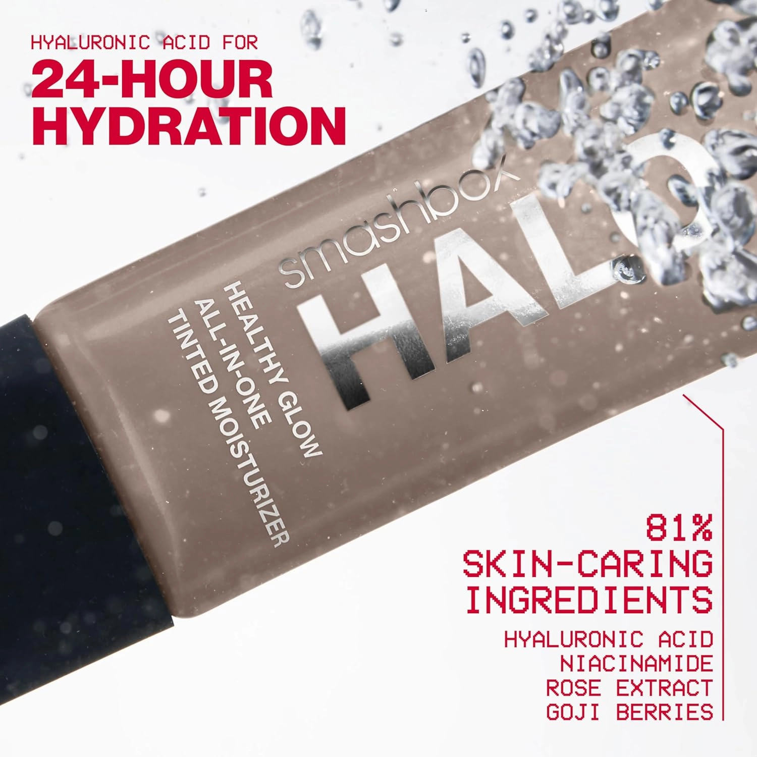 Smashbox Halo Healthy Glow All-In-One Tinted Moisturizer SPF 25 | Light to Medium Coverage | Hyaluronic Acid, Oil free   Anti Humidity