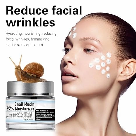 Snail Mucin 92% Moisturizer Daily Face Gel Cream, Crema de Baba de Caracol Original, Snail Secretion Filtrate Nourishing Cream, Snail Mucin 92% Repair Cream for Dry&Sensitive Skin (3)
