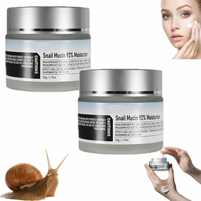 Snail Mucin 92% Moisturizer Daily Face Gel Cream, Snail Mucin 92% Hydrating Repair Face Cream for Dry & Sensitive Skin, Advanced Snail 92 All In One Cream, Firming Skin (2Pcs)