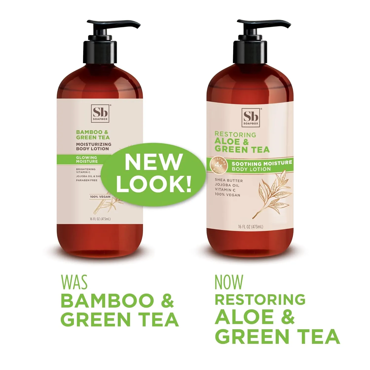 Soapbox Bamboo & Green Tea Moisturizing Body Lotion with Shea Butter & Jojoba Oil | Paraben Free, Cruelty Free, Vegan, Made in the USA (16oz, 3 Pack)