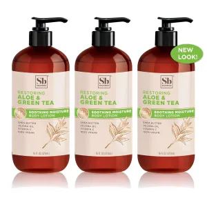Soapbox Bamboo & Green Tea Moisturizing Body Lotion with Shea Butter & Jojoba Oil | Paraben Free, Cruelty Free, Vegan, Made in the USA (16oz, 3 Pack)