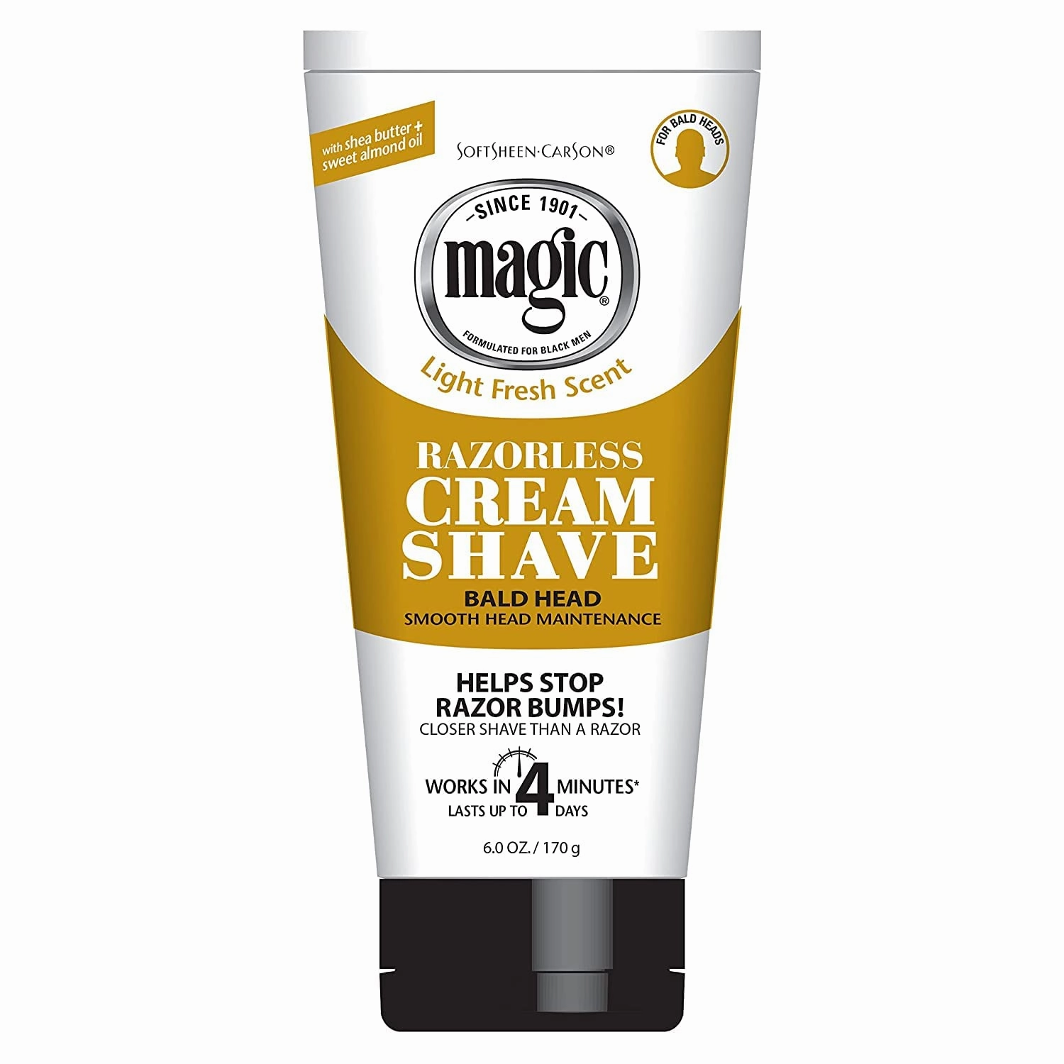 SoftSheen-Carson Magic Razorless Cream Shave, Bald Smooth Head Maintenance, 6 Oz (2 pack)
