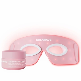 Solawave Eye Recovery Pro Kit | Red Light Therapy Eye Mask   LightBoost Eye Cream | Reduce Fine Lines & Wrinkles, Under Eye Dark Circles, & Puffiness