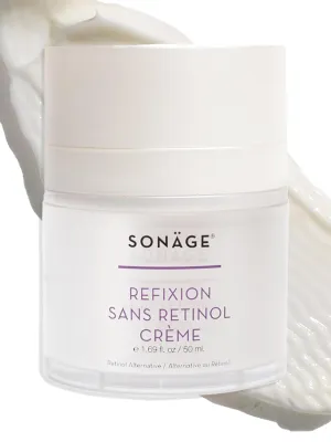 SONAGE Refixion Sans Retinol Cream | Bakuchiol Anti-Aging Moisturizer | Natural Retinol Alternative | Improves Skin Texture & Elasticity | Plant-Based Wrinkle Reducer