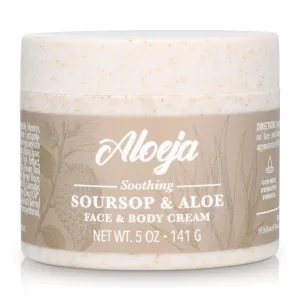 Soursop and Aloe Vera Moisturizing Cream - Ultra Hydrating Face Moisturizer and Body Lotion for Women & Men - Fragrance-Free Organic Lotion for sensitive skin with Hemp Oil, Tea Tree, Green Tea, 5 oz
