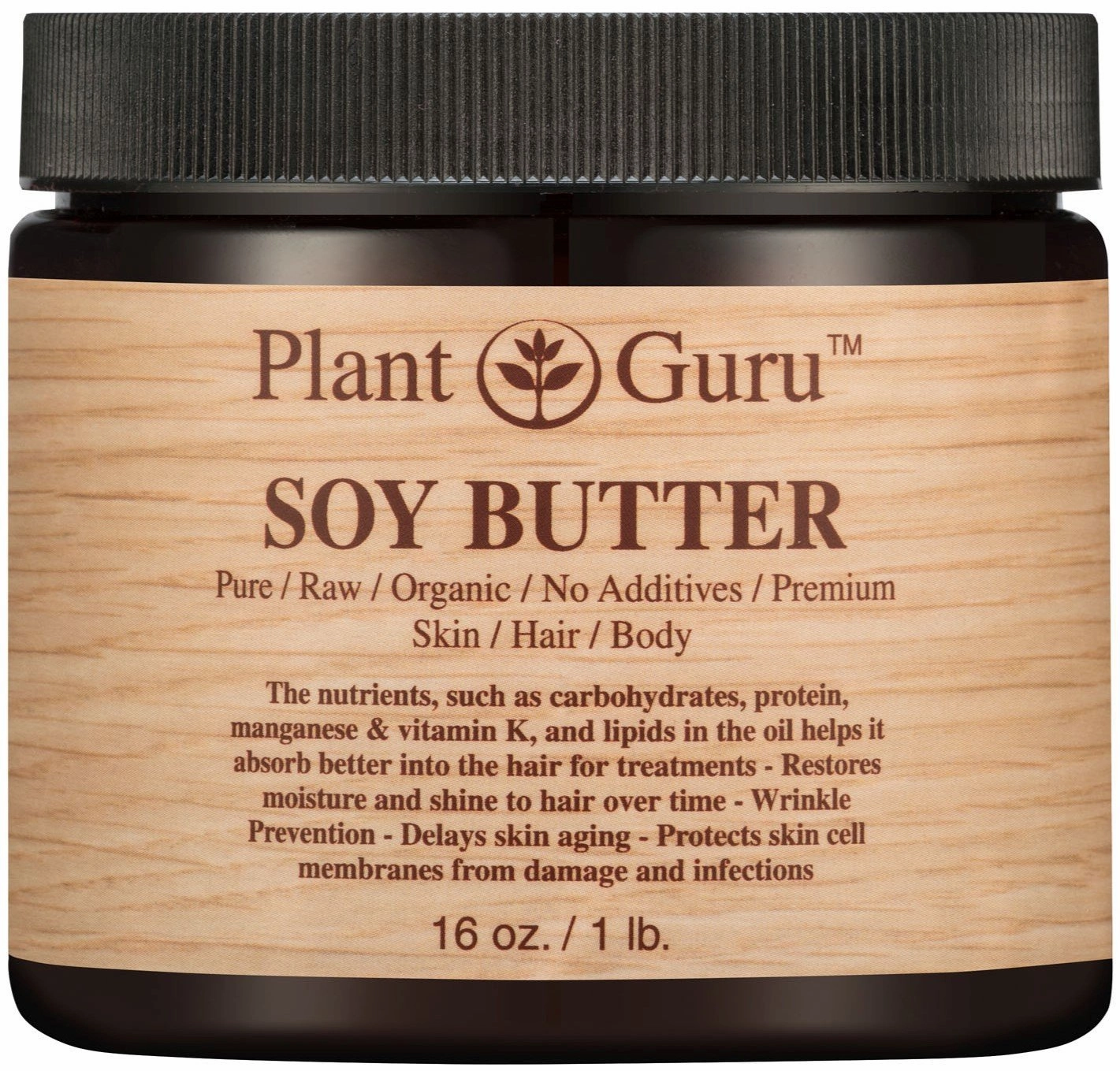 Soy Body Butter 16 oz. 100% Pure Raw Fresh Natural Cold Pressed. Skin Body and Hair Moisturizer, DIY Creams, Balms, Lotions, Soaps.
