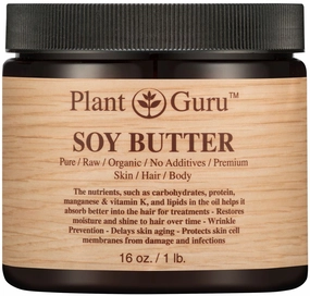 Soy Body Butter 16 oz. 100% Pure Raw Fresh Natural Cold Pressed. Skin Body and Hair Moisturizer, DIY Creams, Balms, Lotions, Soaps.