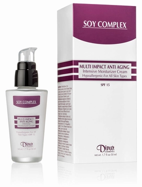 Soy Complex Multi Impact Anti Aging Moisturizer Cream SPF 15 Reduces Fine Lines & Wrinkles Stress Relief & HYdrates Skin 1.7 oz. 50 ml