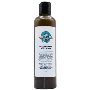 Spirulina & Moringa Body Wash, 8 oz, Spirulina Powder, Moringa Powder, Essential Oils, Deep Nourishment, Handmade Body Wash, Peppermint and Eucalyptus Oil, Moringa Body Wash (16 oz)