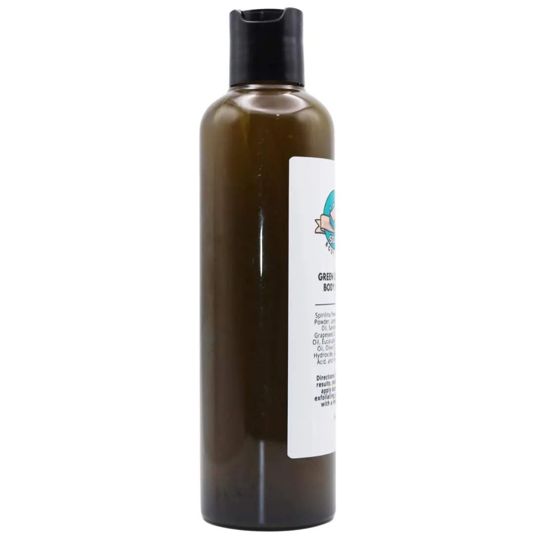 Spirulina & Moringa Body Wash, 8 oz, Spirulina Powder, Moringa Powder, Essential Oils, Deep Nourishment, Handmade Body Wash, Peppermint and Eucalyptus Oil, Moringa Body Wash (16 oz)