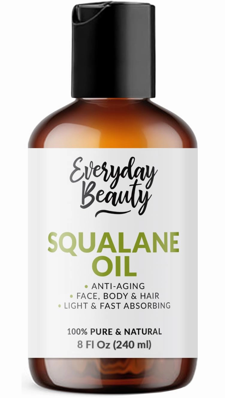 Squalane Oil - 100% Pure & Natural Plant Derived Facial Oil 8oz Bulk - Cold Pressed and Unrefined Premium Grade Multipurpose Moisturizing Oil For Skin and Hair