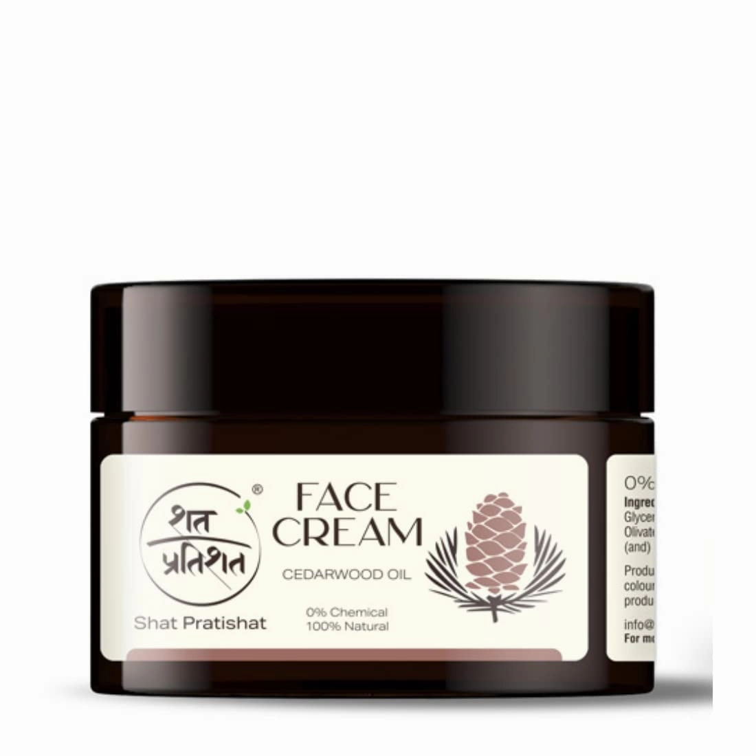Sshhhat Pratishat 100% Natural Face Cream Moisturizer | 0% Chemical | Cedarwood & Neroli Essential Oil | Protection from Dryness | For All Skin Types | 50 GM