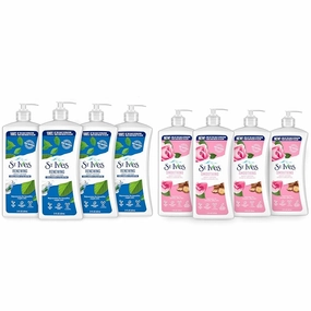 St. Ives Renewing Hand & Body Lotion for Women with Pump & Smoothing Hand & Body Lotion for Women with Pump, Daily Moisturizer Rose and Argan Oil for Dry Skin