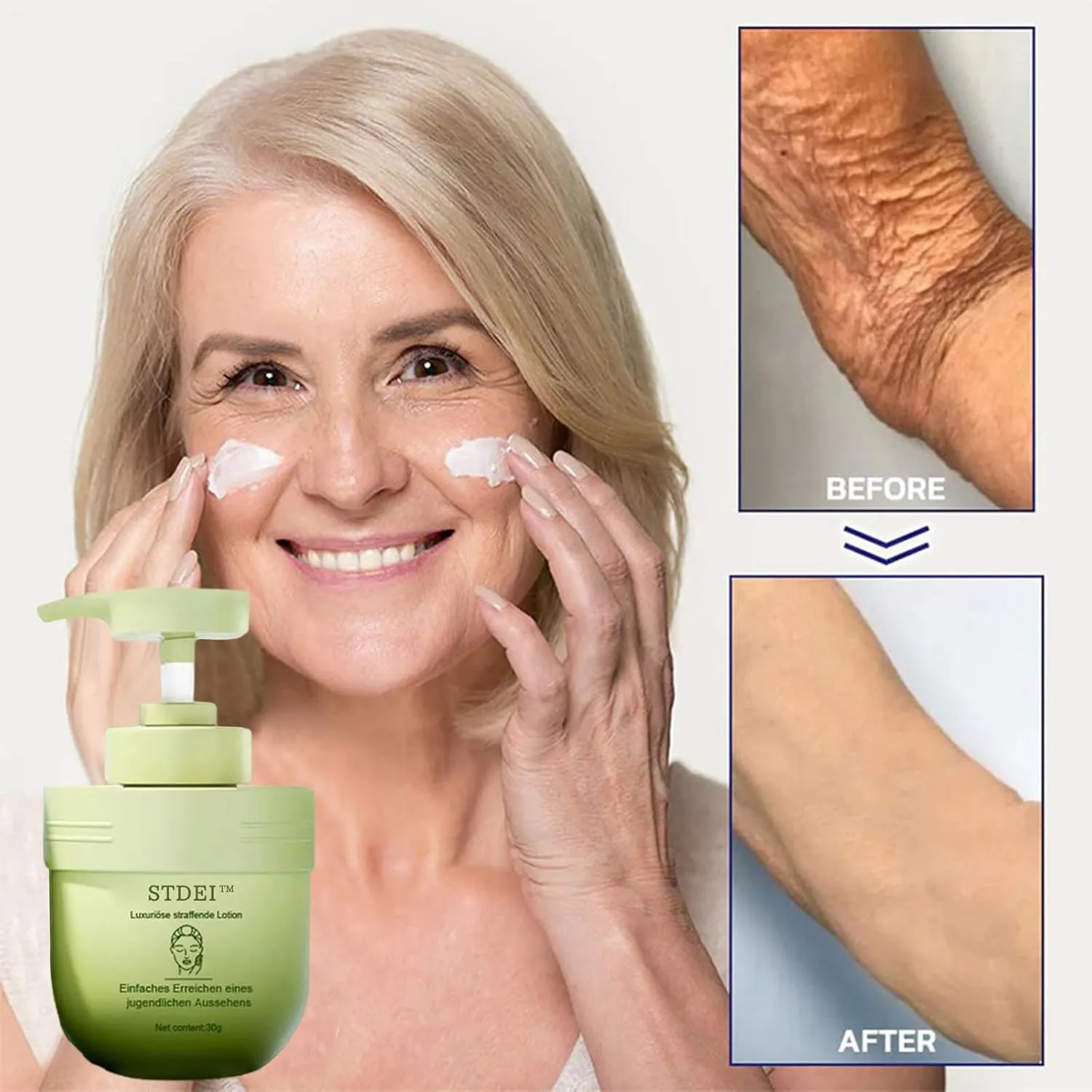 STDEI Luxurious Collagen Firming cream, Advanced Skin Tightening Cream, STDEI Collagen Firming Lotion Body Moisturizer, Lifts, Firms, For All Skin Types (2 Bottle)