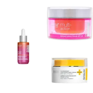StriVectin Face Serum, Multi-Action Super-C SPF 30 Vitamin C Moisturizer, and Tighten & Lift Advanced Neck Cream PLUS with Alpha-3 Peptides for Neck & Décolleté